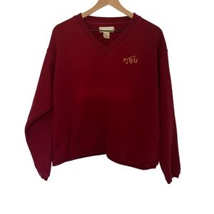 Vintage 90s FSU Spear V-Neck Crew Camp David Florida State University